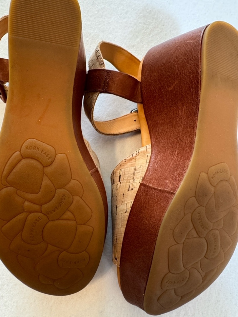 KORK-EASE Keirn Platform Sandals in Natural Cork and Brown Leather Size 9 - Picture 5 of 10